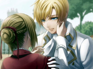 Man woman cartoon trees sky - the background and a sky in the background free wallpaper