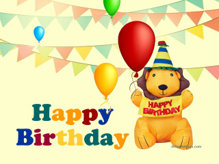 Lion birthday shirt balloons card 2 - a birthday card free wallpaper for desktop