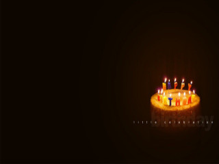 Birthday cake lit candles dark 2 - a birthday cake free wallpaper for desktop