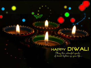 Lit candles happy diwali dark - rich color free wallpaper