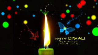 Lit candle butterfly happy diwali - a butterfly free wallpaper for desktop
