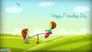 Girl boy seesaw hill happy - a hill free wallpaper