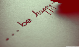 Happy be happy red marker - a piece of paper free wallpaper