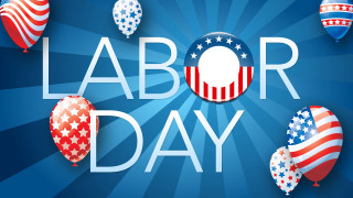 Labor day poster balloons stars - free holidays wallpaper