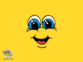 Yellow cartoon face big eyes - big eye and a smile free wallpaper