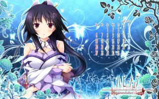 Anime girl black hair purple 2 - a purple dress free wallpaper for desktop