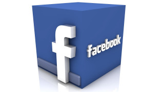 Blue box white facebook logo - free technology wallpaper