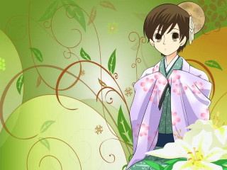 Man kimono flower green background - a green background free wallpaper for desktop