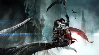 Man holding giant axe whale - dark fantasy art free wallpaper