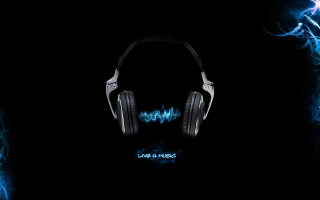 Headphones blue light black background - allen tupper true free wallpaper