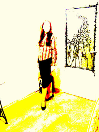 Woman standing room painting chair - bourgeoi free wallpaper for mobile