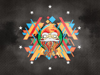 Colorful mustache beard black background - a colorful design free wallpaper