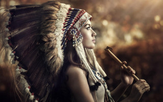 Native american woman serious stick 2 - a stick free wallpaper for desktop
