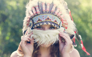 Woman white beard native american - her eye free wallpaper for desktop