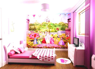 Pink bed painting wall pink - a pink bed free wallpaper
