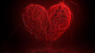 Red heart black background red 4 - object free wallpaper