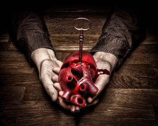 Person holding heart skeleton key - a skeleton free wallpaper for desktop