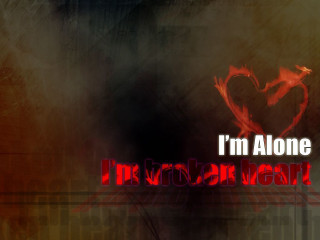 Red heart im alone red - alone free wallpaper