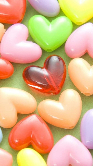 Heart shaped candies table heart - free hearts wallpaper for mobile