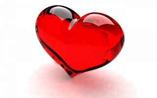 Red heart shadow reflection white - object free wallpaper