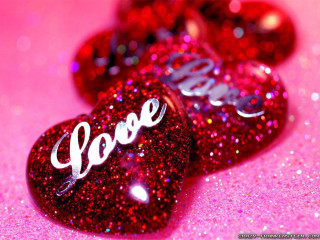 Three hearts love pink background 9 - glitter free wallpaper for desktop