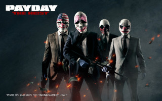 Masked people guns dark background - mask free wallpaper