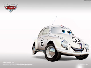 Cartoon character driving car smile - face free wallpaper