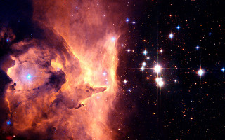 Star forming region orange blue - free stars wallpaper