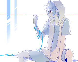 Person sitting floor laptop wire - lineart free wallpaper for desktop