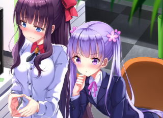 Anime girls sitting room tv - a room free wallpaper for desktop