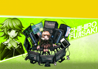 Girl keyboard electronic green yellow - electronic free wallpaper