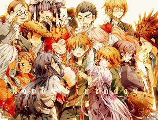 Anime characters group white background 28 - a mosaic free wallpaper