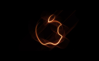 Glowing apple logo black background - a black background free wallpaper for desktop