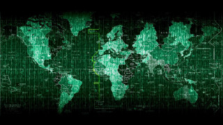 Green world map black background - les automatiste free wallpaper