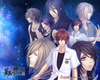 Anime characters blue background stars 6 - key art free wallpaper for desktop