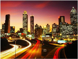 City skyline highway freeway night 2 - dr. atl free wallpaper