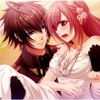 Anime couple hugging sunset sky - free valentines wallpaper for tablet