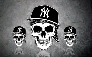 Three skulls baseball caps new - graffiti art free wallpaper
