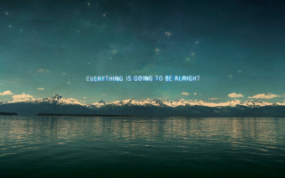 Lake mountains quote calm aurora - the background and a quote free wallpaper