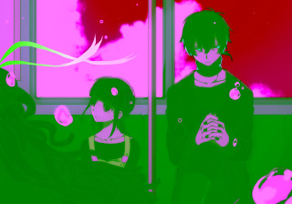 Couple sitting window bubbles sky - a couple of people sitting next free wallpaper