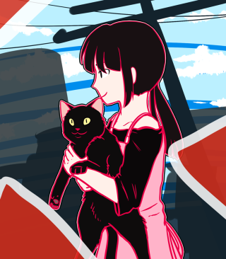 Woman holding cat boat red - free cats wallpaper for tablet