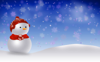 Snowman red hat scarf snow 5 - a red hat and scarf free wallpaper
