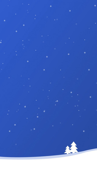 Snowy landscape trees snowflakes blue - the bottom free wallpaper for mobile