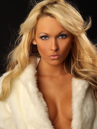 Blonde woman fur coat fashion - anna katharina block free wallpaper for mobile