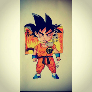 Young gohan holding mouse picture - his other hand free wallpaper