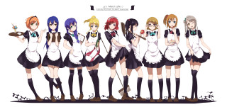 Anime girls group white background 7 - madhouse free wallpaper