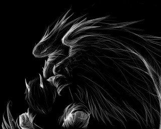 Lion head black white closed - a tail free wallpaper for desktop