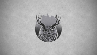 Owl antlers circle trees moon - a circle free wallpaper for desktop
