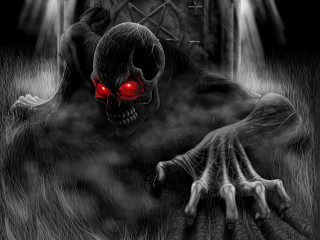 Creepy monster red eyes dark 2 - dark art free wallpaper