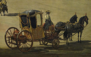 Horse carriage men women white - a painting of a horse free wallpaper